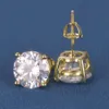 Anpassad Real 10K 14K 18K Solid Gold S925 Sterling Silver 3mm - 10mm 1CT - 10CT D VVS Moissanite Diamond Studs örhängen