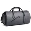 Bolsas de lona Bolsa de ropa convertible con compartimento para zapatos Llevar traje de viaje 2 en 1 Bolsa de lona para hombres Weekender
