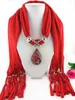 Scarves Classic Style Women Jewelry scarf Beads Fringed Phoenix Alloy Base Resin Pendants Long Tassel pendant Necklace Scarf 230921