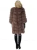 Women's Fur Faux Fur ZADORIN Europe Fashion 90cm Long Trench Coats Faux Fur Coat Women Luxury Fur Splicing Warm Fluffy Fur Jacket Winter Overcoat T230921