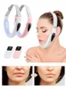 Ansiktsmassager EMS Double Chin V Shape Lift Belt Lifting Massager Face Slimming Vibration Face Lift Device med fjärrkontroll Skinvård 230920