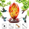 Andere Vogelbedarf 1PCS Feeder Buntes Kolibri-Futter Mundgeblasenes Glas Kolibris Wasserfütterungsgerät Outdoor-Papageienzubehör