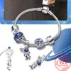 Bangle 100% Sterling Silver Cute Cat Love Pet Moment Pulseira Set Linda Menina Pulseira De Prata Jóias Presente 230921