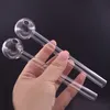 10pcs mais barato 6 polegadas comprimento 30mm tubo de queimador de óleo de vidro transparente queima de unhas Jumbo Pyrex concentrado 15cm de espessura transparente grandes cachimbos de colher para fumantes para fumantes