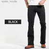 Män jeans herrar boot klipp jeans något blossed smal passform blå svart byxor designer klassisk manlig stretch denim byxor l230921