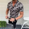 Camicia da uomo Estate 2020 Stampa di moda Casual Camicie a righe Manica corta Allentato Hawaiian Vacation Beach Top Camicetta Drop #45282M