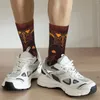 Men's Socks Happy Unique Vintage Golden Lion And Damask Street Style Crazy Crew Sock Gift Pattern Printed