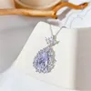 Luxe s925 sterling zilveren hart diamanten designer ketting voor vrouw feest witte waterdruppel 8A zirkonia liefde dames choker hangers kettingen sieraden geschenkdoos