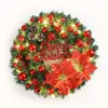 クリスマスの装飾40/50cm赤い花輪クリスマスガーランドツリーボールフラワーレイタンドアハンギング飾り新年ナビダッドホームウィンダウン装飾HKD230922