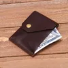 Money Clips 2022 Genuine Leather Wallet For Men Male Vintage Short Slim Mini Thin Men's Purse Credit Card Holder With Coin Pocket Money Bag Q230921