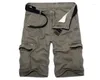 Mäns shorts Mens Militärlast Summer Army Green Cotton Men Loose Multi-Pocket Homme Casual Bermuda byxor stor storlek