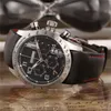 Man Watch for Man Quartz Stopwatch Mens Chronograph Watches Rostfritt Steel Wrist Watch Läderband F02208M