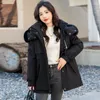 Parkas de plumón para mujer Parka para otoño invierno abrigos gruesos sueltos para mujer petite cálido cuello de piel grande prendas de vestir exteriores femeninas chaquetas ropa KE3680 230921