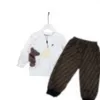 2-11 años Conjuntos de ropa para niños BEBÉ, niños, niñas, Ropa Otoño Invierno Patrón Diseñador Suéter Traje niños abrigo + pantalones tamaño 100 cm-160 cm B06