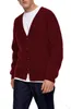 남자 스웨터 2023 남자 단색 v-neck 가디건 긴 소매 슬림 한 싱글 브레스트 니트 셔츠 코트
