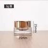 Mini Glass Jar 3G Clear White Black Round Wax Rosin Concentrate Containers Eye Cream Prov Experience Cosmetic Packaging Balm Guldlock Anpassad tryck Logo