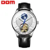 DOM 2019 New Ultra-Shin Creative Men Mechanical Watchesビジネス防水時計トップブランドレザーオートマチックウォッチM-1260L-7M227Y