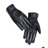 Cinq doigts gants hommes cachemire chaud mitaine personnalisé doux moto coupe-vent mitaines hiver épais cuir gant goutte livrer Dhvo6