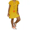 Casual Dresses Volalo Women Summer Style Feminino Vestido T-shirt Cotton Ladies Dress Linen 5xl