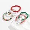 Charmarmband 5 datorer/set jul för kvinnor färgglada polymer lera kedja brev pärlor modesmycken gåvor