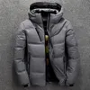 Men's Down Parkas Men's Winter Down Jacket With Hood Winter Warm Men Coat Casual Autumn Stand Collar Puffer Thick Hat White Duck Parka Male 230921