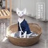 Cat Costumes Spring Summer homeWear Sphynx Cat clothes Sphinx hairless cat Outfits Kitty Anti Licking Kitten Spyinx clothes HKD230921