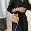 Kvällspåsar för kvinnor Koppling Solrosväska Summer strandstrå mode dragkropp fast blommor satchel tote