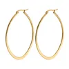 New Vintage Jewelry Brand Earrings Titanium Stainless Steel Gold Silver Black Hoop Earrings Big Size Women Earrings Accessories 10201T