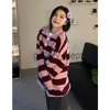 Maglioni da donna Deeptown stile preppy a righe rosa maglie donna Harajuku maglione oversize vintage lavorato a maglia top coreano streetwear lettera pullover J230921