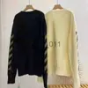 Pulls pour hommes Off Designer Pull Mens Sweat à capuche tricoté à la main OW Flèche Gland Pulls en cachemire de haute qualité col rond à manches longues pull à capuche hommes femmes oversiz