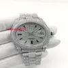 Relojes de diamantes completos de calidad Reloj de acero inoxidable de plata 904 con esfera de diamantes y correa de diamantes Reloj de pulsera automático para hombre 40 mm265 l