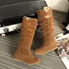 Stiefel Mittelrohr Schnee Hohl Baumwollfaden Haken Spitze Frosted Lady Große Größe Damenschuhe 230921