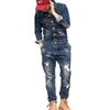 Jeans da uomo MORUANCLE Moda Uomo Salopette di jeans strappati con giacche Jeans effetto consumato Tute per abiti da lavoro maschili Costumi di scena 230920