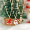 Chains 8 Styles Christmas Necklaces For Women Classic Enamel Santa Claus Snowflake Bell Tree Pendants Male Family Xmas Gifts Wholesale