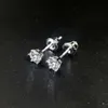 Fabriksanpassade grossistkvinnor Män S925 Silver 9K 14K 18K Gold 6 Prongs D VVS 3mm till 10 mm Moissanite Diamond Ear Studs örhängen