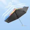 Parasol Mała przenośna parasol kobieta mini kieszeń 5 -krotowany deszcz modny obraz olejny podróż Parasol Windproof 230920