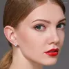 أقراط التدوير تويست Hoops Huggie Glitter 925 Silver Needle Hoop for Women Girls Fashion Luxury Zircon Star Trendy Jewelry Gifts