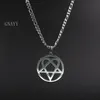 Punk jewelry Him Necklace Stainless Steel Heartagram Pendant Merch Logo Symbol Silver 4mm 24 curb Chain2676