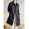 Trench da donna stile britannico lungo coreano design di lusso cintura giacca a vento donna 2023 primavera soprabito abbigliamento moda allentata X113