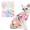 Kattdräkter Bomull Cat Clothes Recovery Suon Cotton Cat Weaning Bodysuit Efter operation Bär anti -slickande sår för små hundar Kvinnlig katt HKD230921