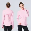 Lulu-Women Yoga Jacket Workout Sport Coatフィットネスジャケットクイックドライアクティブウェアトップソリッドジップアップスウェットシャツスポーツウェアホットセル高品質