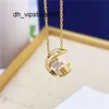 top Pendant Necklaces Designer Gold Charm Necklace for Women Luxury Rhombic Pattern Moon Stars Jewelry Diamond Chain Valentine Day Gift Necklaces Chain Jewelry Acc