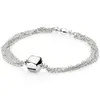 Bracelets de charme 100% en argent sterling Moments Pave Signature Barrel Ball Fermoir Serpent Chaîne Bracelet Fit Charme De Mode À La Mode DIY bijoux 230921