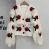 Women's Sweaters New Arrival Fashion Cardigan Autumn New Warm Soft Waxy Advanced Sweater Embroidered Three-dimensional Rose Knitwear Top J230921
