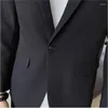 Abiti da uomo in puro colore da uomo formale vestito da lavoro a due pezzi nero grigio 2023 giovane abito per party di matrimonio abiti slim fit set