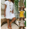 Casual Dresses Volalo Women Summer Style Feminino Vestido T-shirt Cotton Ladies Dress Linen 5xl