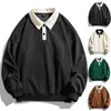 Men's Hoodies Light Weight Sweatshirts Casual Solid Shirt Long Sleeve Top Round Neck Fashion Sweatshirt Zippe Men