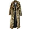 Pelliccia da donna 7XL 8XL Cappotto a maniche lunghe chic di lusso Leopard Donna Faux Plus Size Giacca autunno inverno addensato caldo