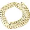 Collier chaîne à maillons cubains creux en or jaune véritable 10 carats pour hommes 8 mm 24 pouces 215i