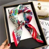 Scarves Square Floral Real Silk Scarf Women Hair Ribbon Headband Luxury Brand Ladies Neck Tie Wrist Wrap Neckerchief Shawl Bandana 230831